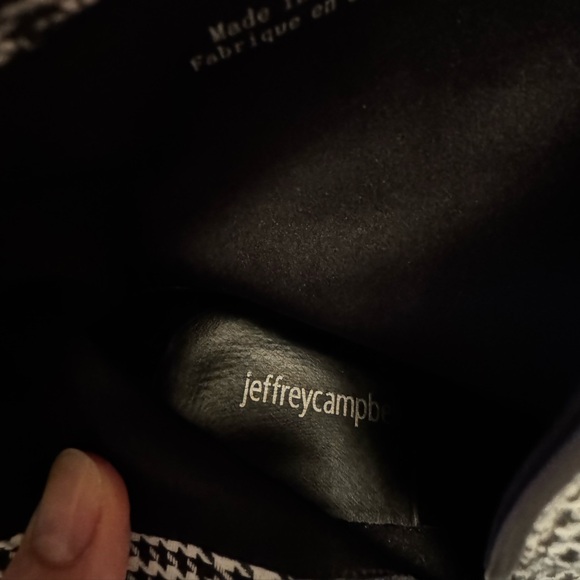 Jeffrey Campbell Black and White Houndstooth Heeled Boots - Picture 3 of 4